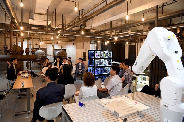 Young start-ups in a business incubation space