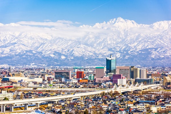 The city of Toyama in Japan