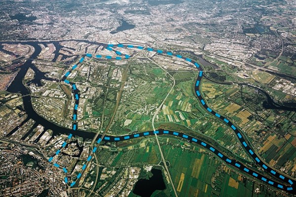 The extent of Wilhelmsburg