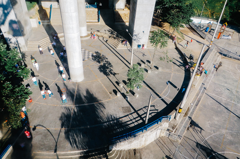Public spaces at the base of MetroCable pylons
