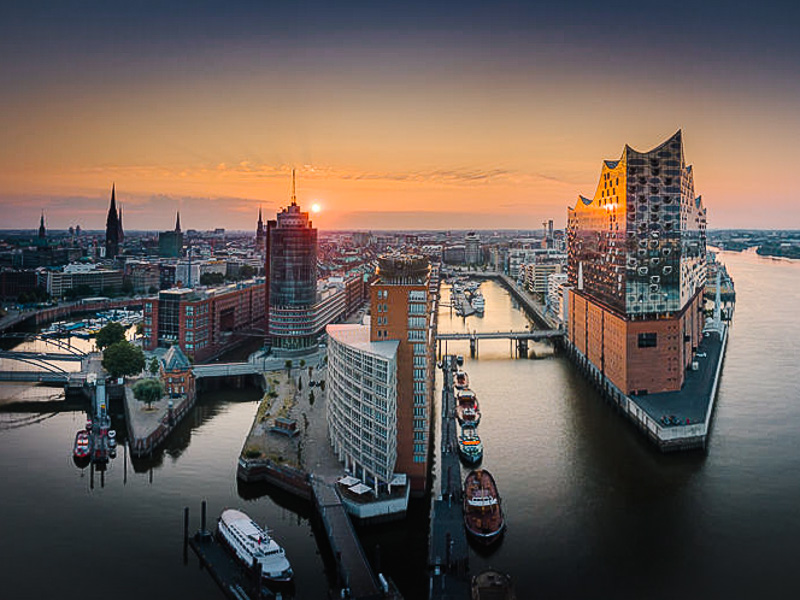 Aerial view of HafenCity