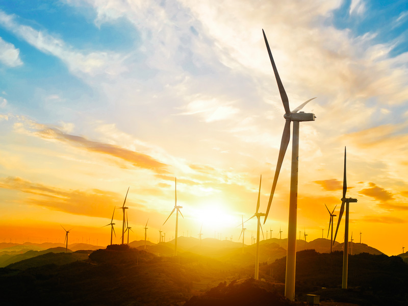 More cities are tapping on renewables such as energy from wind turbines.
