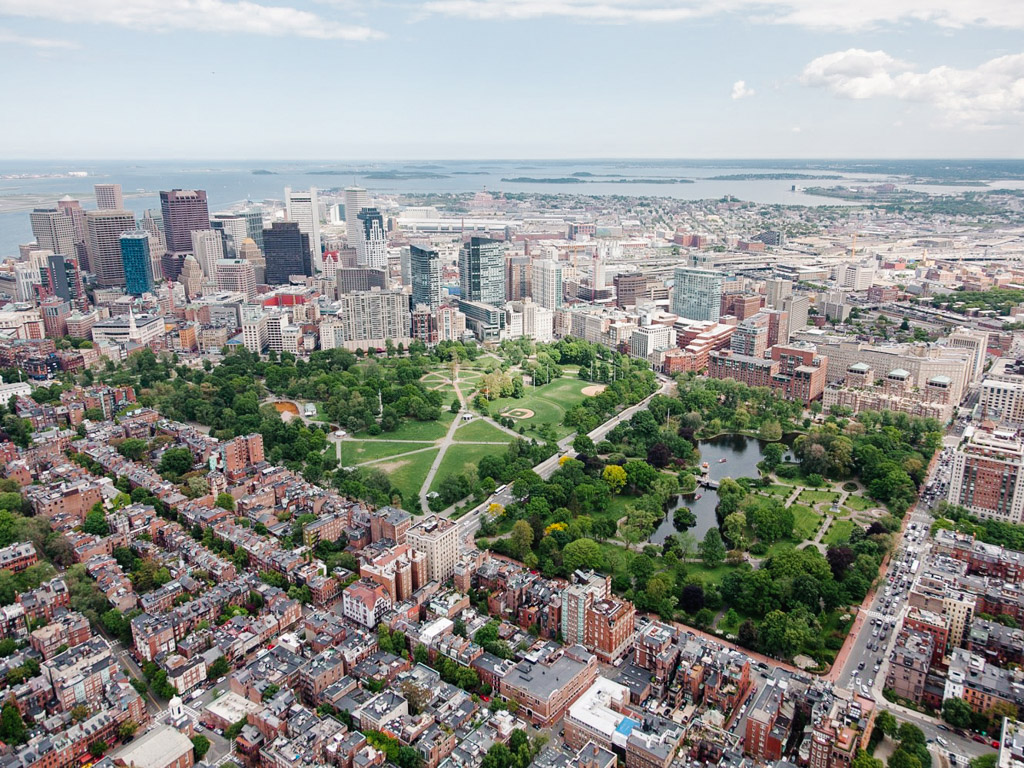 Aerial view of Boston Common