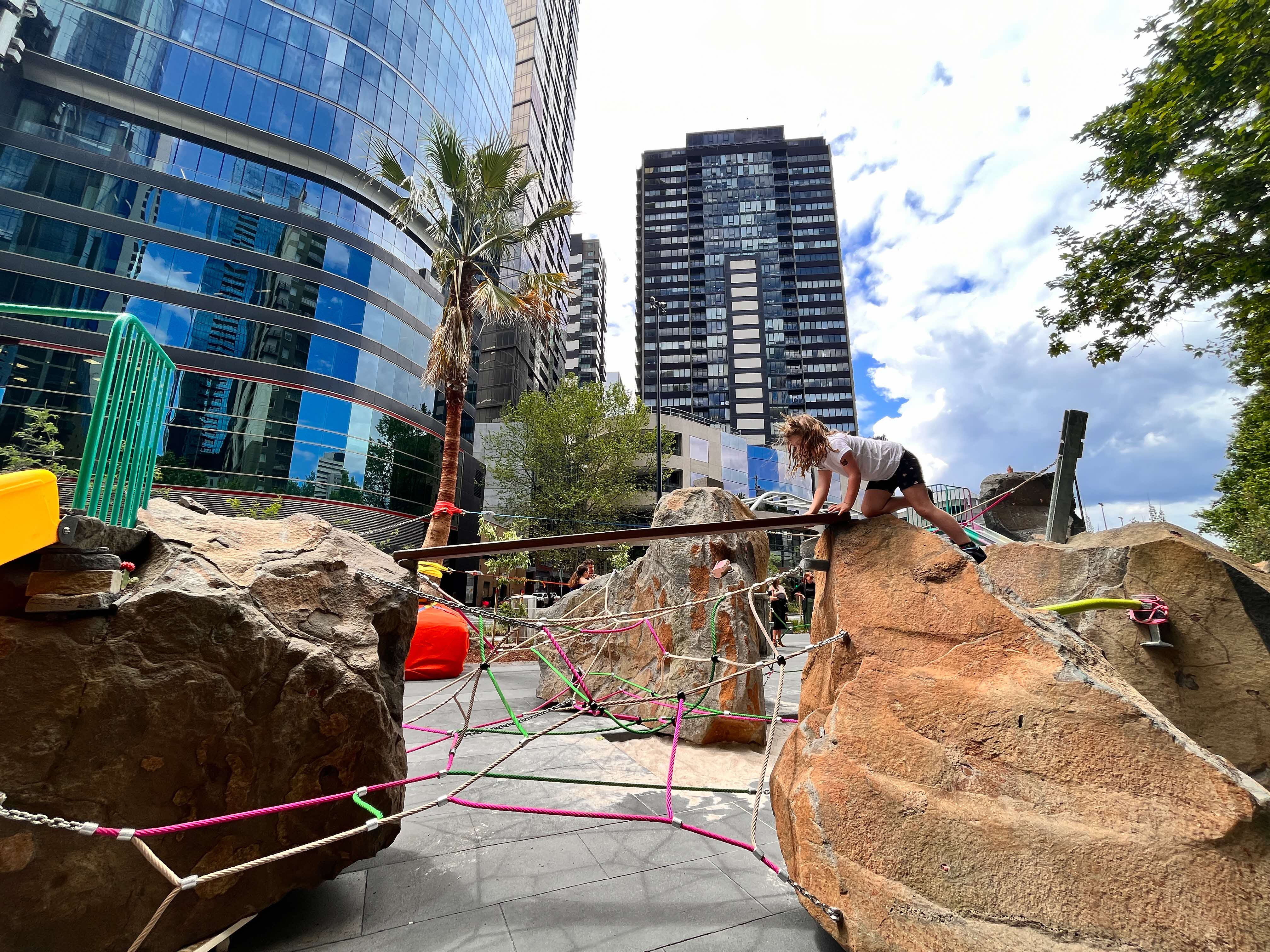 An example of how good design can transform an area – an arterial road was converted into five new civic spaces in one of Melbourne’s densely populated suburbs, the Southbank Boulevard. 22,000 square metres of public spaces have been created for all to enjoy.